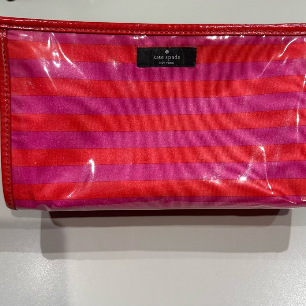 Kate Spade Red and Pink Cosmetic Bag